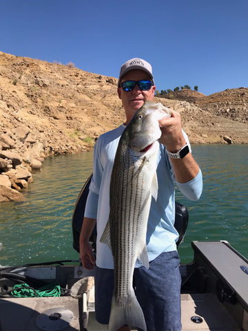 Striped bass fishing at Castaic Lake Tackle Express