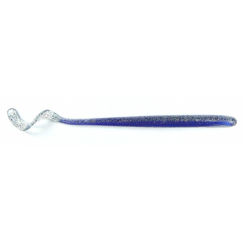 Jed Welsh Curly Tail Ribbed Worm 4 Purple/Blue Qty 10 - FishAndSave
