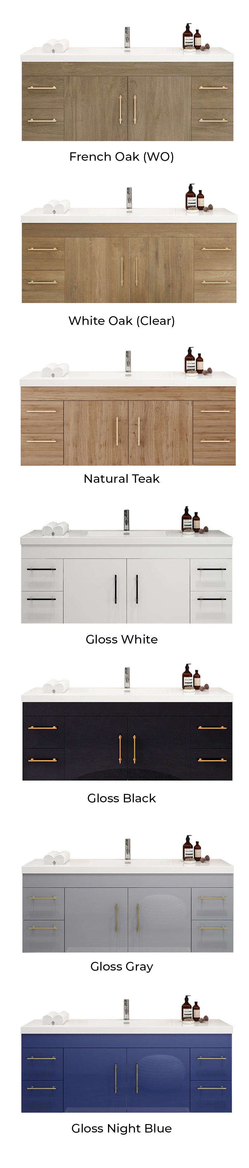 Belgian Floating Vanity Color Options