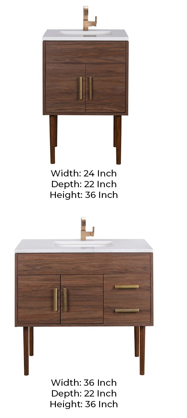 Garland Mid Century Modern Vanity Size Chart