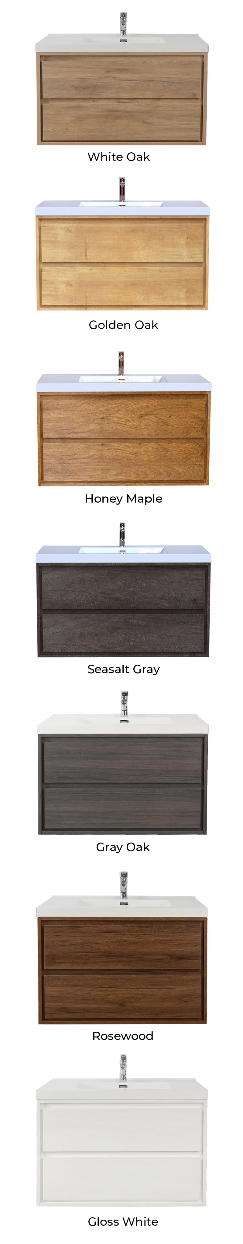 Saggia Floating Vanity Color Chart