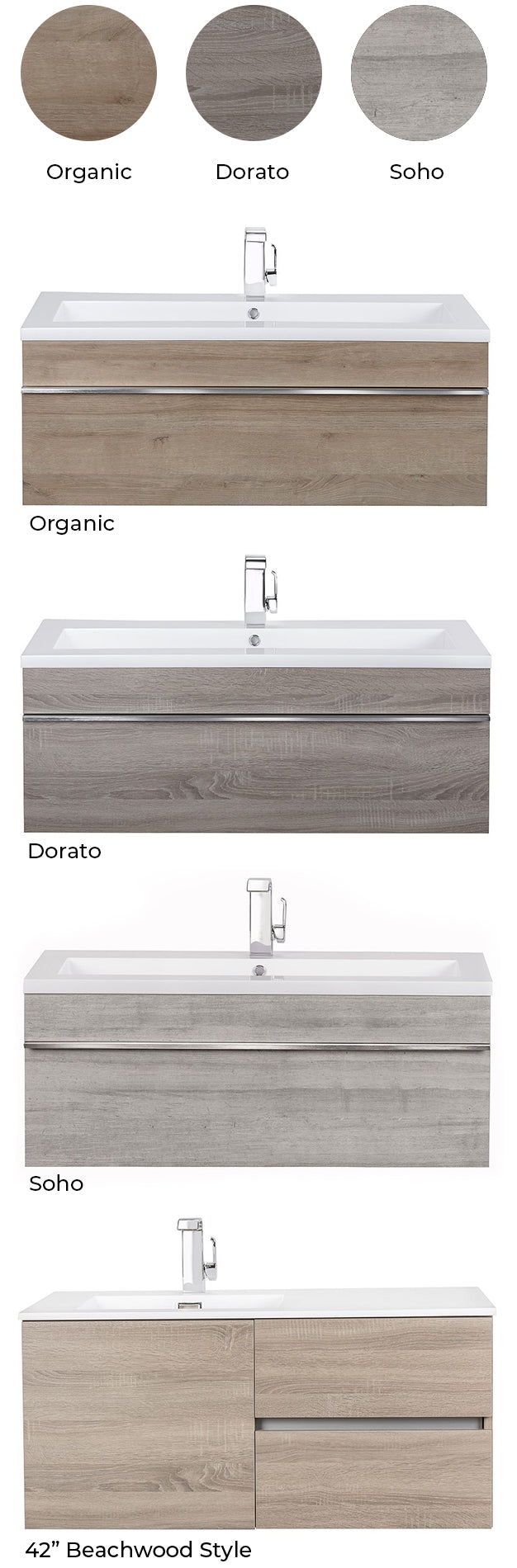 Trough Collection Floating Vanity Color Chart