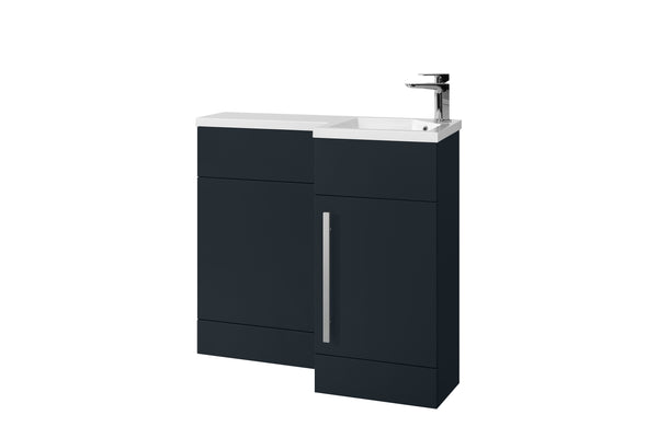 Verona L-Shape 900 vanity set with ceramic basin 3 colours available Right hand 2