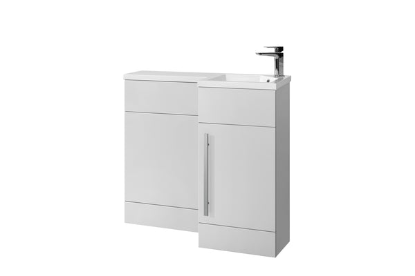 Verona L-Shape 900 vanity set with ceramic basin 3 colours available Right hand 4