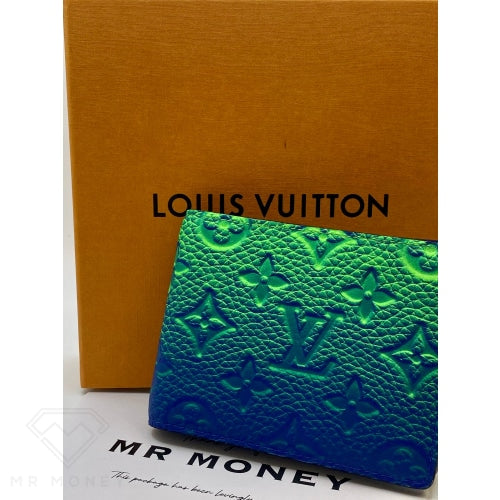 Louis Vuitton Pocket Organizer Monogram Eclipse Lagoon Blue in Taiga  Cowhide Leather/Coated Canvas - US