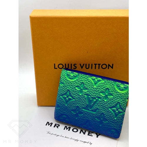 Louis Vuitton Coin Card Holder Monogram Eclipse Lagoon Blue in Taiga  Cowhide Leather/Coated Canvas with Silver-tone - US