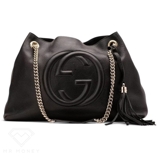 Gucci Soho Shoulder Bag Chain Strap Medium Black