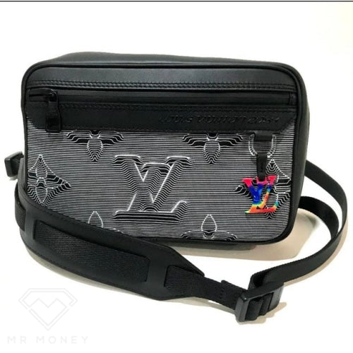 Louis Vuitton Virgil Abloh Monogram Tuffetage Keepall Triangle Bandoulière  Bag