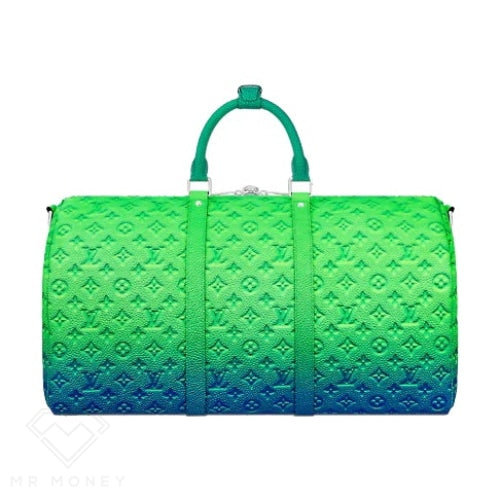 Louis Vuitton Green/Blue Taurillon Illusion Mini Keepall Earphones