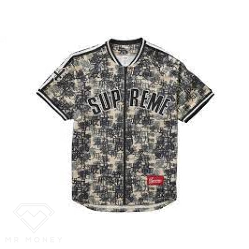 Supreme x Mitchell & Ness Patchwork Baseball Jersey Black