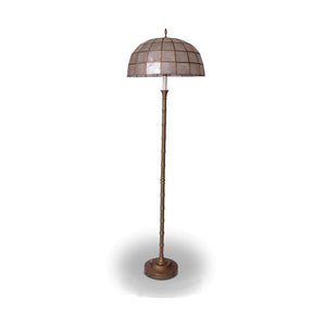 Faux Bamboo Brass With Capiz Shell Shade Floor Lamp