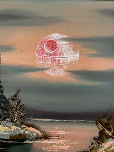 Pink Death Star Moon by Heather Castles