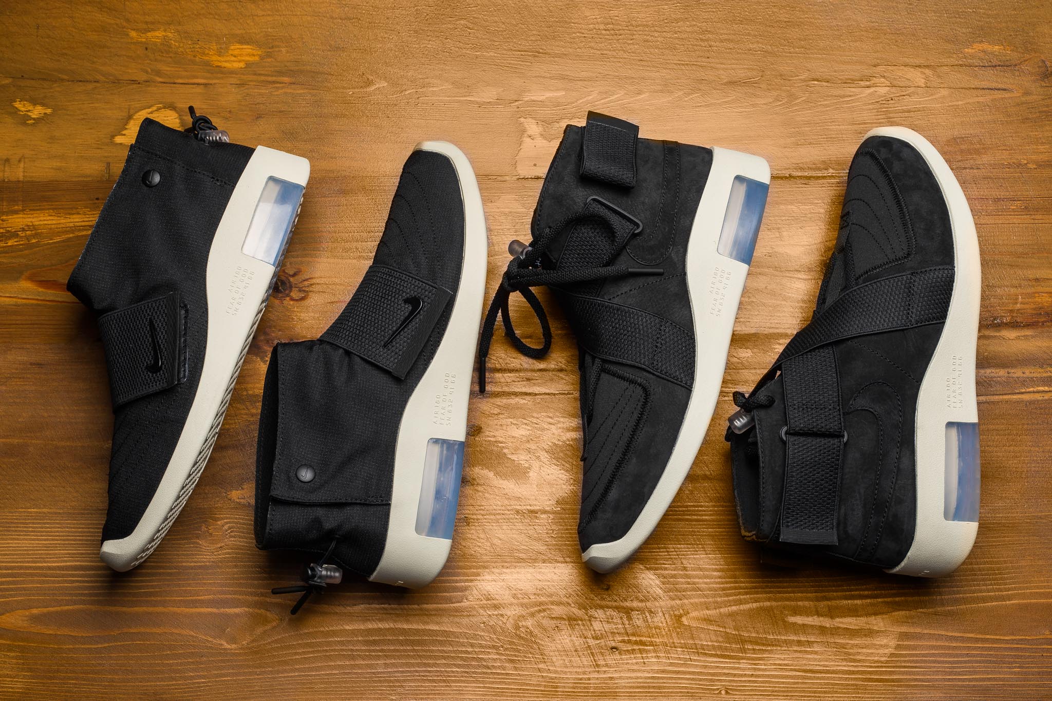 nike fear of god raid black on feet