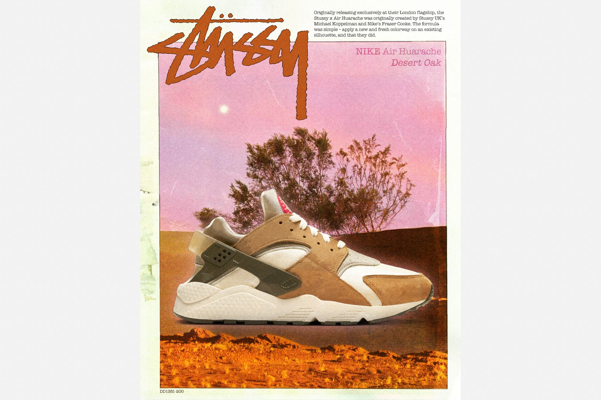 Nike Stussy x Air Huarache LE "Desert Oak" Raffle  – Capsule
