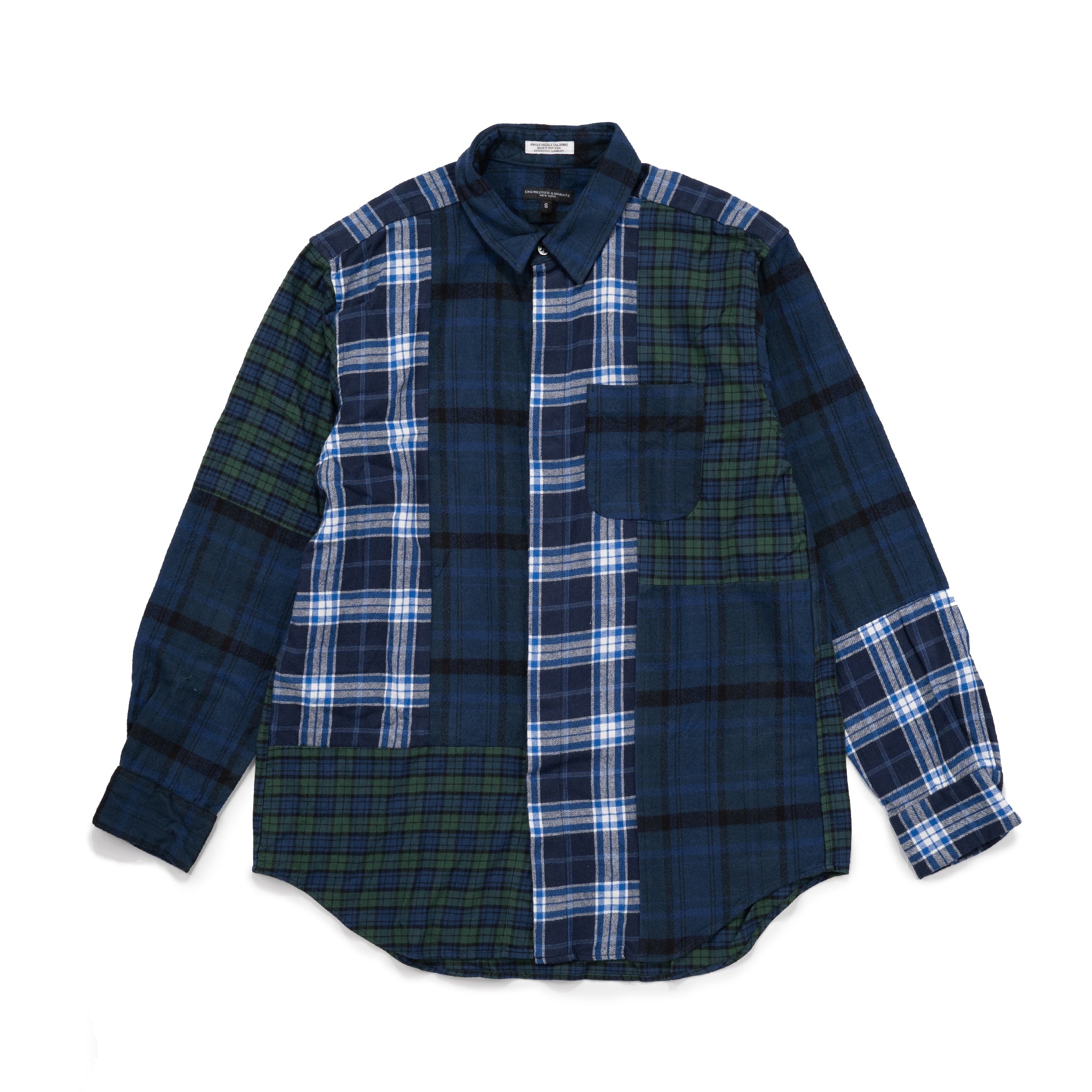 Combo Short Collar Shirt 22F1A017 Navy Plaid Cotton Flannel – Capsule