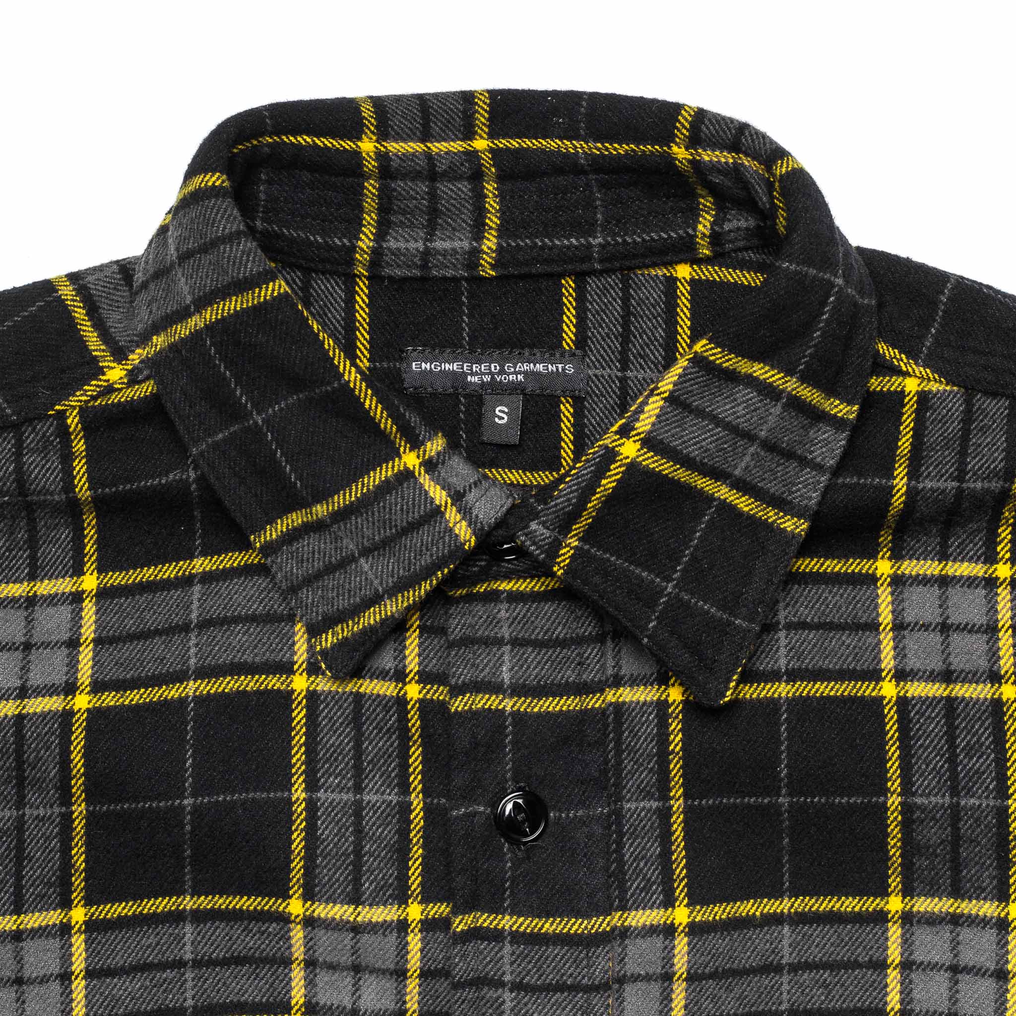 Cotton Twill Plaid Work Shirt Black – Capsule