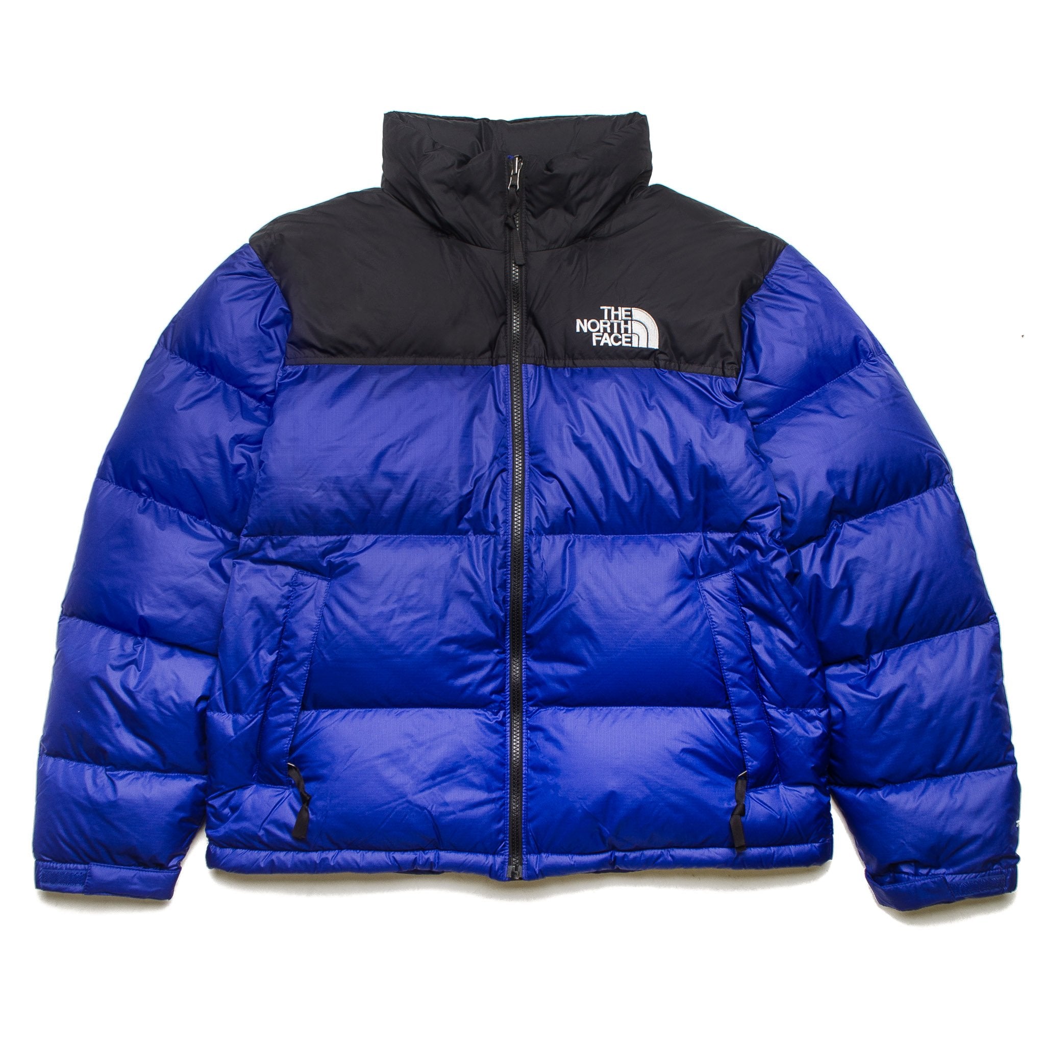 blue north face puffer jacket