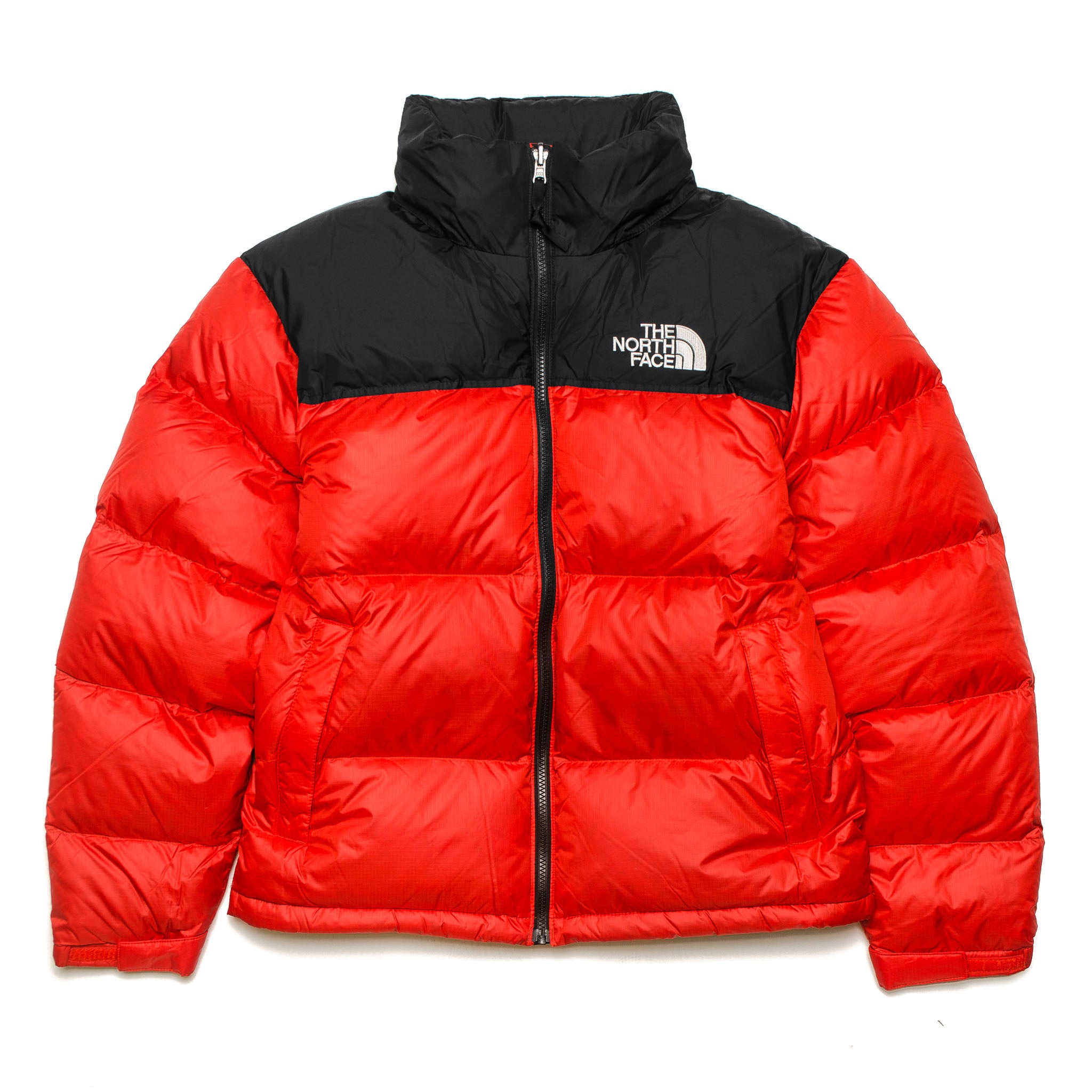 orange north face bubble jacket