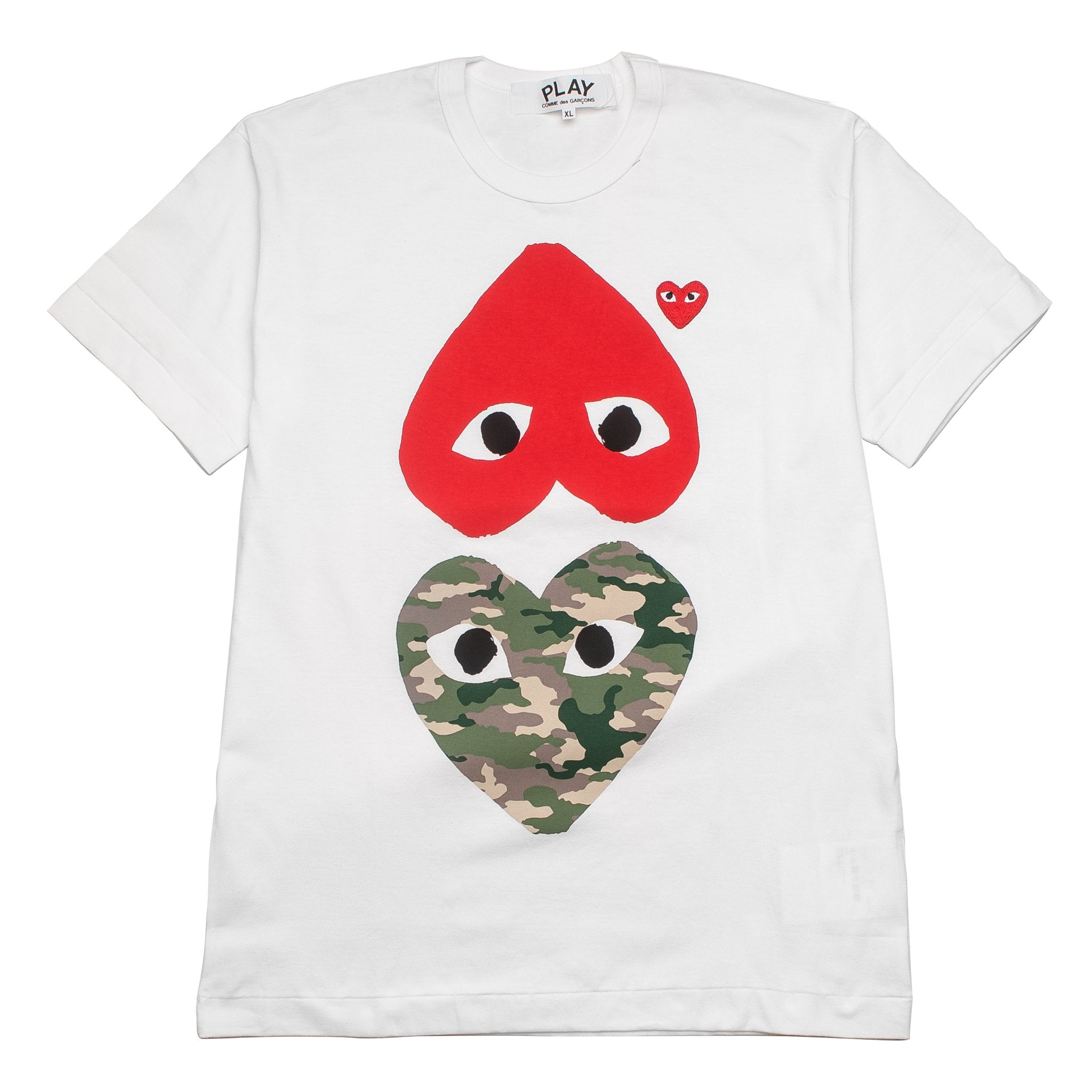 comme des garcons play inverted heart logo tee