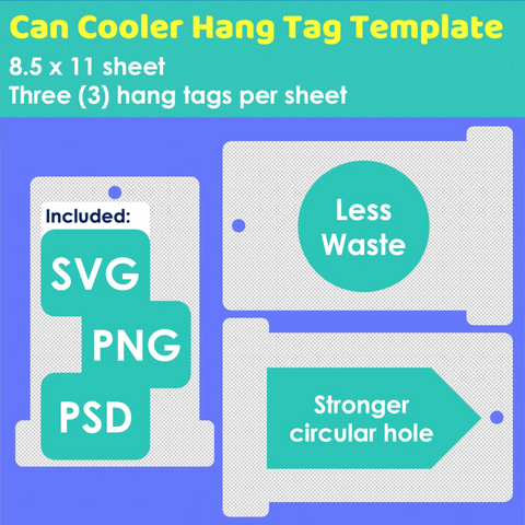 can cooler hang tag template insert for can sleeves file svg png psd cut files