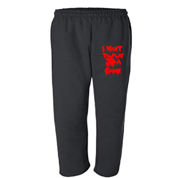 Black Scary Movie - Saw Sweatpants Pants S-5X Adult Clothes I Want To Play a Game Jigsaw B â€“  Merch Massacre