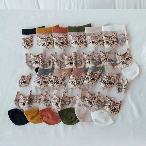 Women Witty Socks Kitty Cat Collection