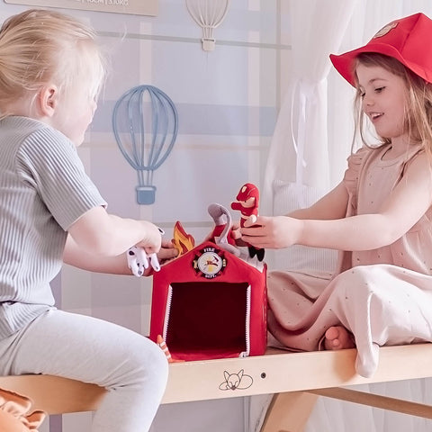 Fire Station Playset with Hat and Accessories