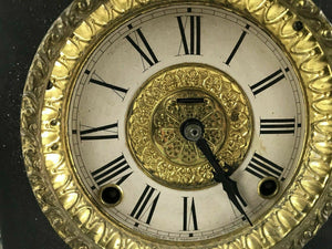 Ingraham ADRIAN 8-Day Mantle Clock Marbelized Trim Works - For Repair #1467