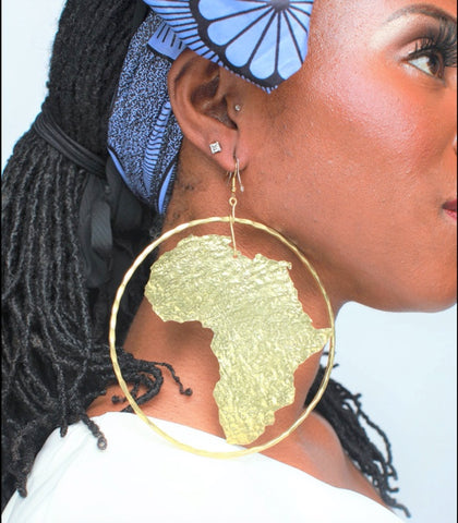 Woman wearing bold earings