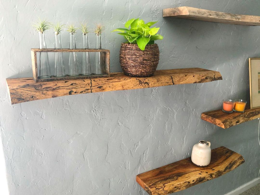 floating live edge shelves oldsoulandember IG