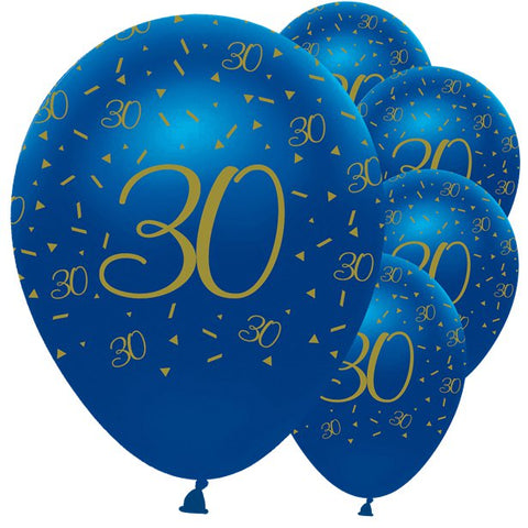 ilmapallot 30-vuotissyntymäpäiville, sininen & kulta