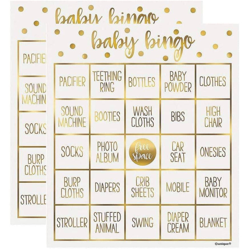 Baby Bingo 8 henkilölle - Baby Shower-ohjelmaa 
