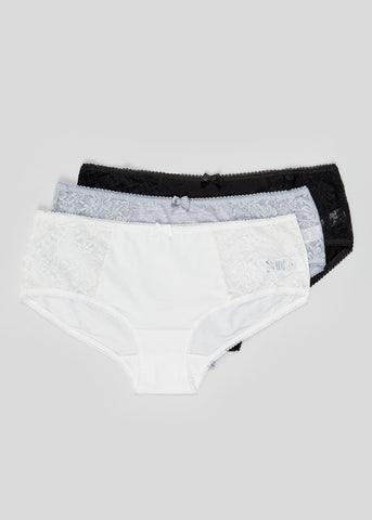 3 Pack Lace French Knickers - Matalan