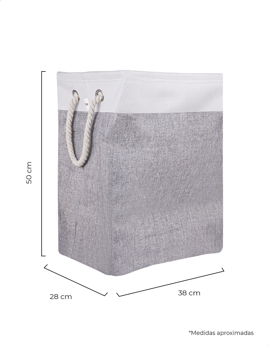 Cesto para ropa sucia lavandería de tela gris plegable – TUTTI