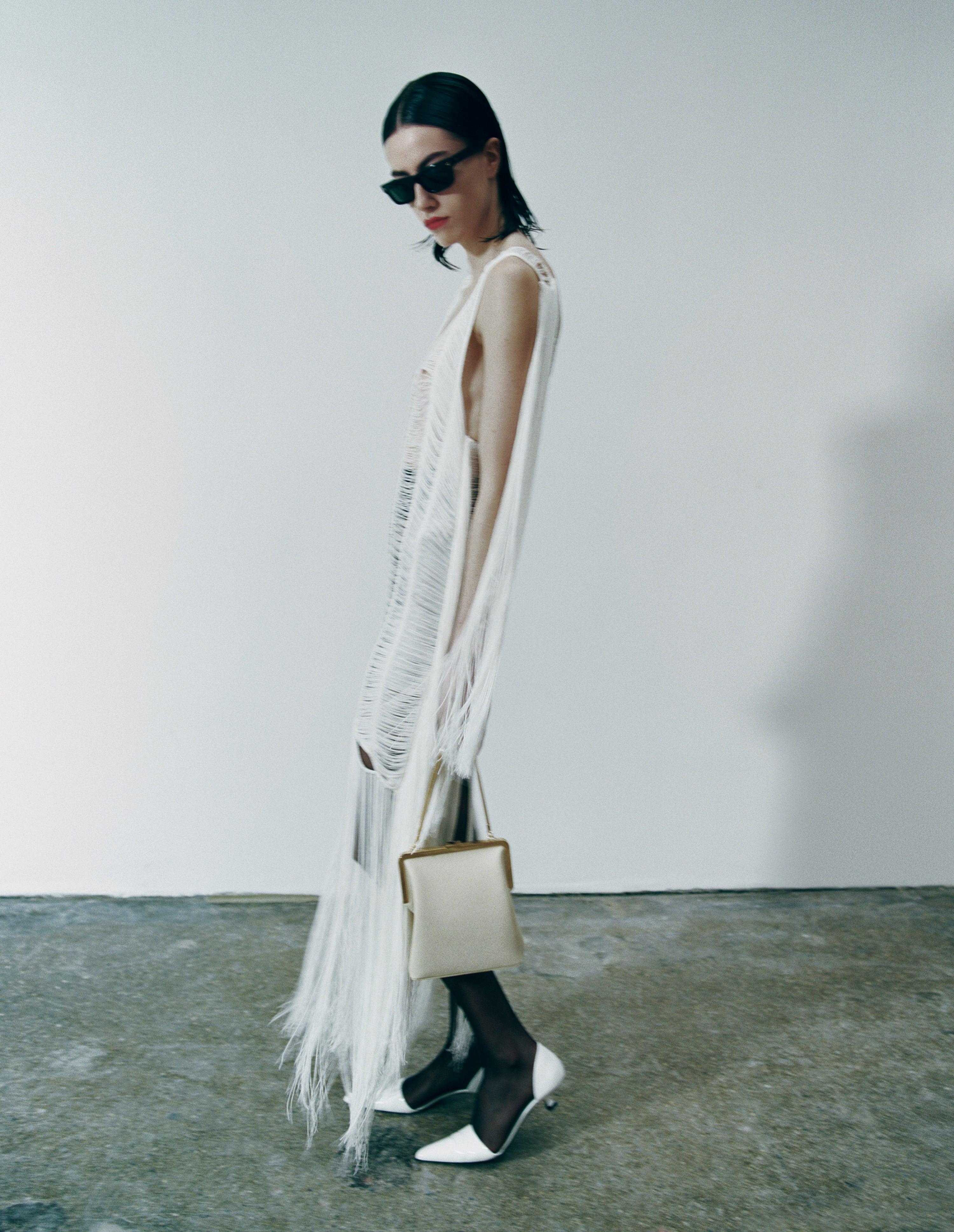 The Lilith Evening Bag in Cream Leather - The Iconic Issue