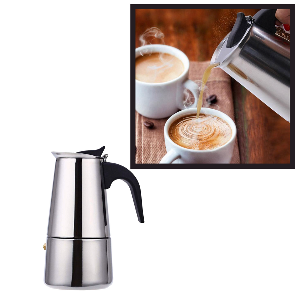 200/300ml Moka Induction Stovetop Espresso Maker Transparent-top