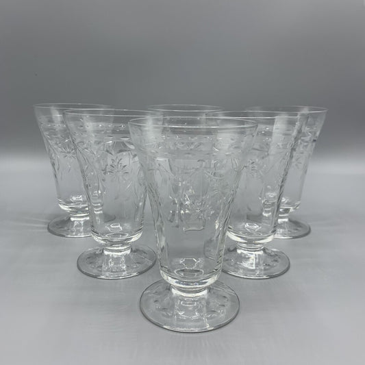 Vintage Hawkes “Sylvia” Cut Crystal Wine/Water Glasses /hg