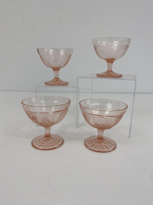 Vintage Anchor Hocking Princess Pink Depression Glass Set of 4 Cups an –  Pathway Market GR