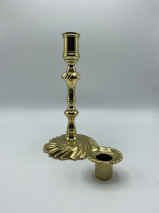 Vintage Brass Chamber-Stick Candle Holder - AptDeco