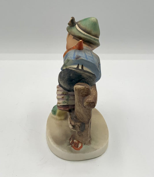 Hummel Goebel Figurine “LITTLE GOAT HERDER” Boy w/Goats 6 wood base and  fence.