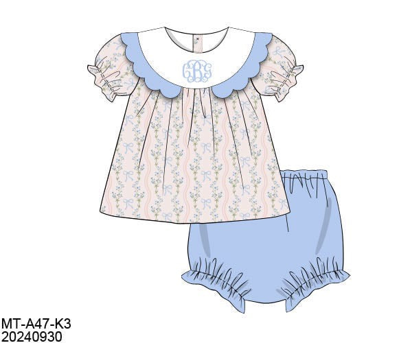WS PO72: Girls Springtime Hues Bloomer Set