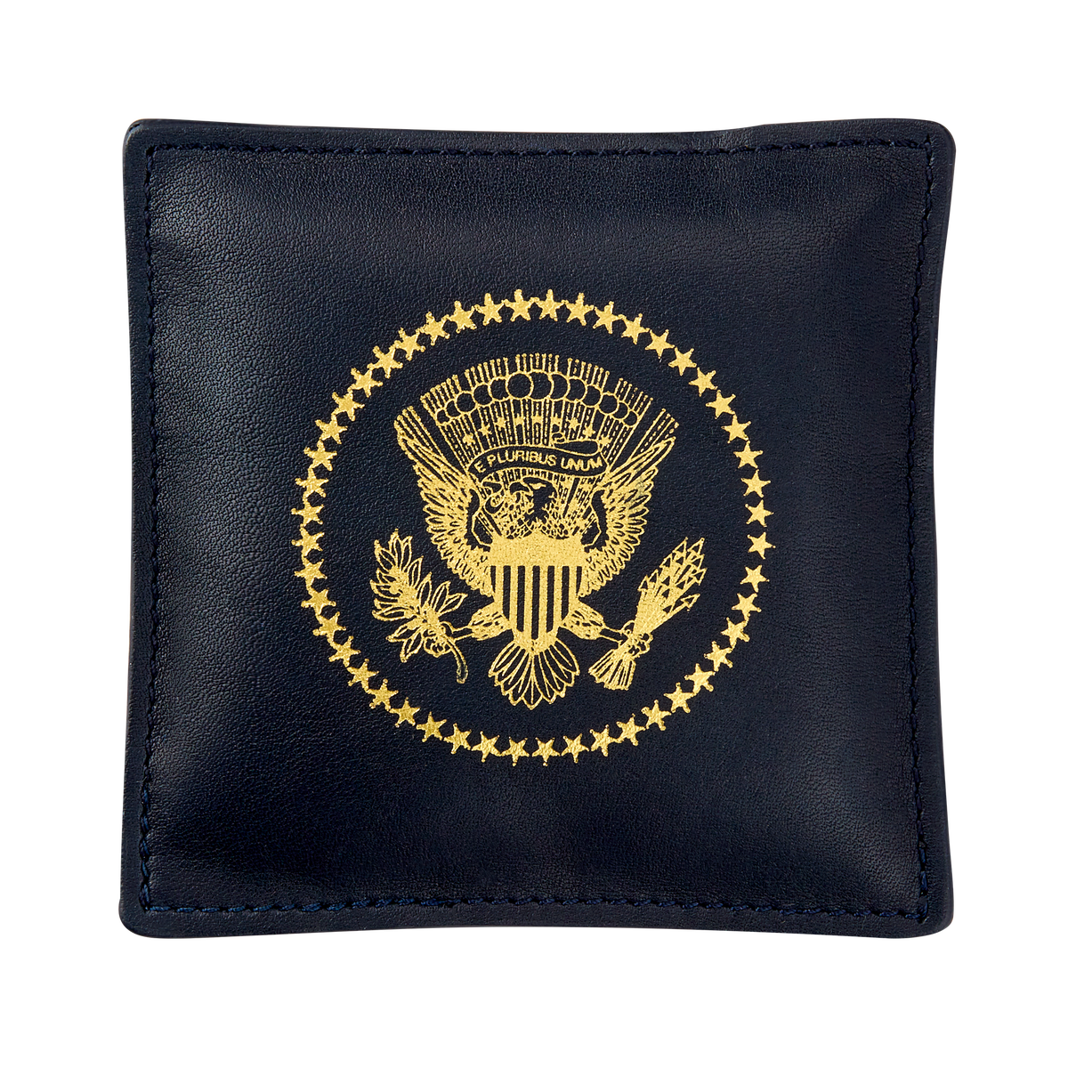 Navy Truman Seal Leather Paperweight