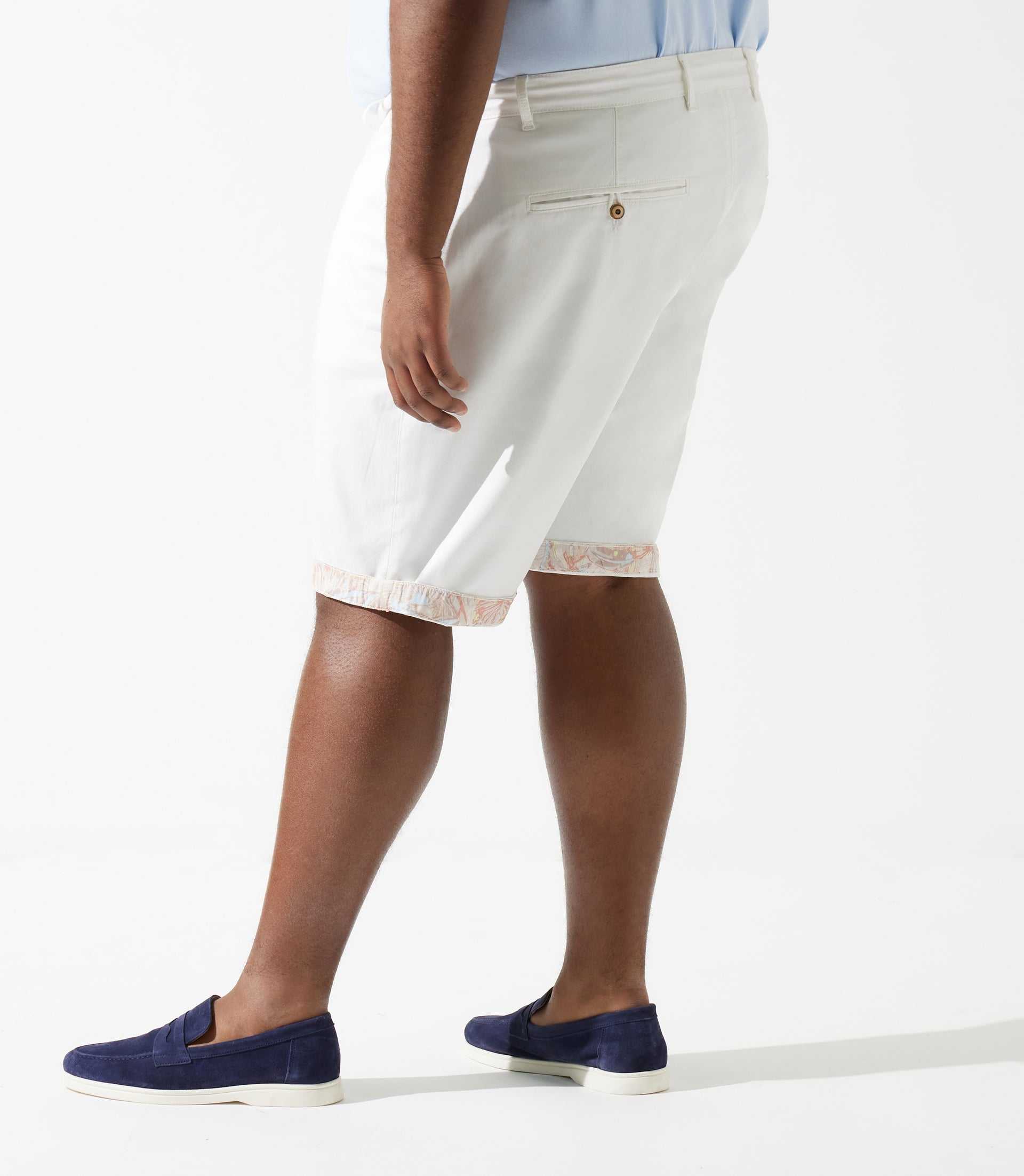 White stretch cotton shorts SLOWLYBT