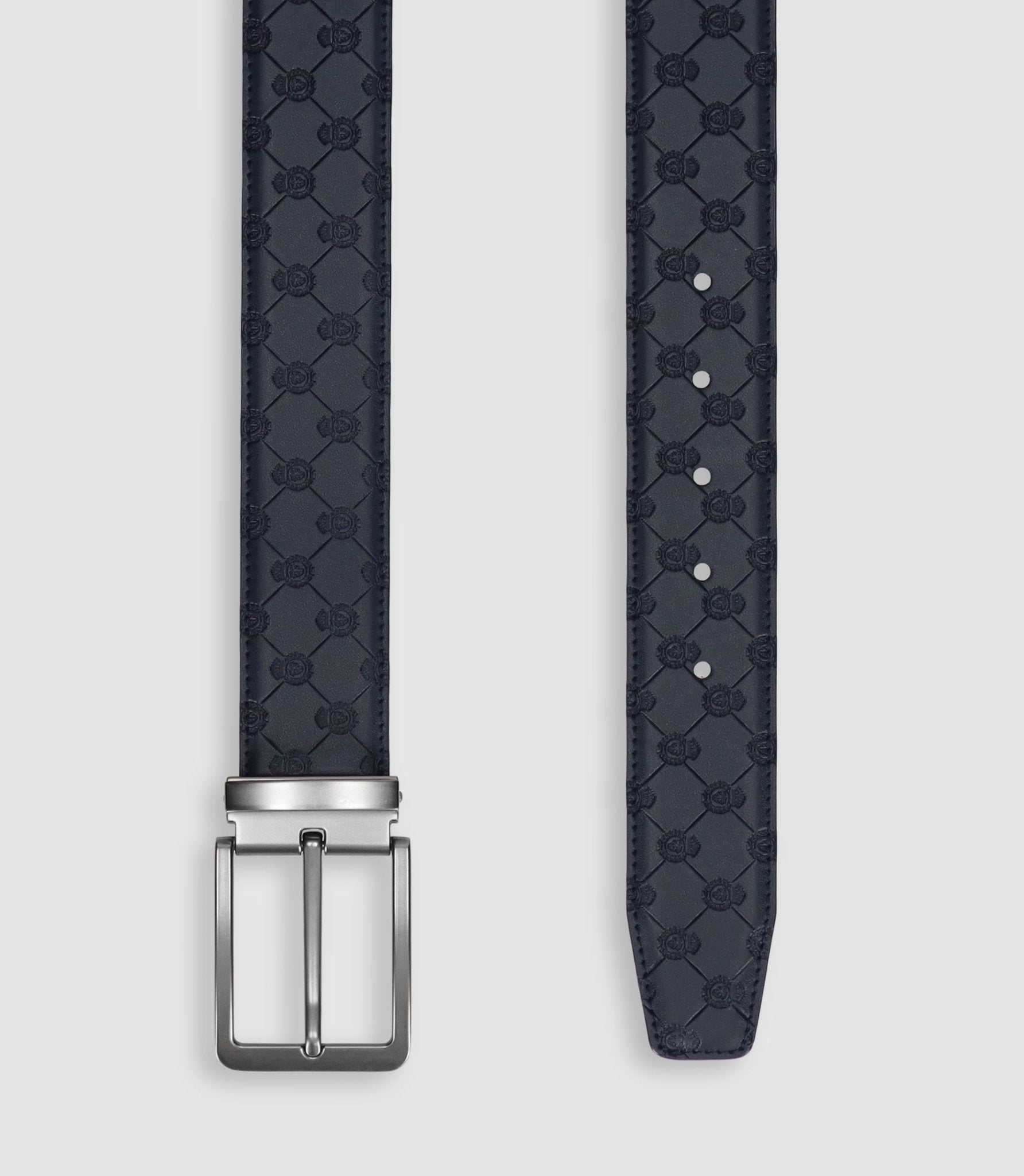 40mm reversible belt in matte navy leather CRYPTO