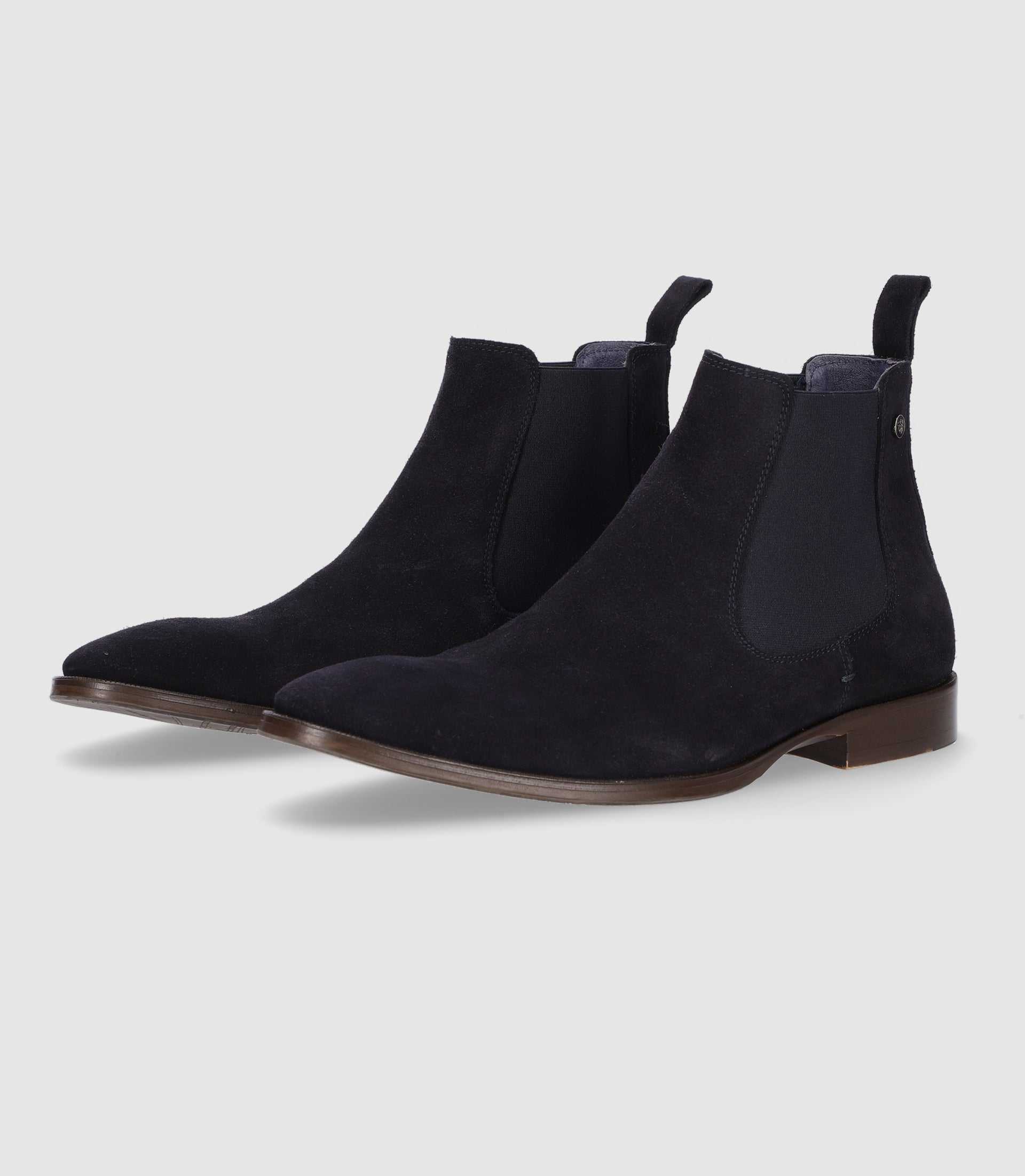 OPHELIEN navy suede ankle boots