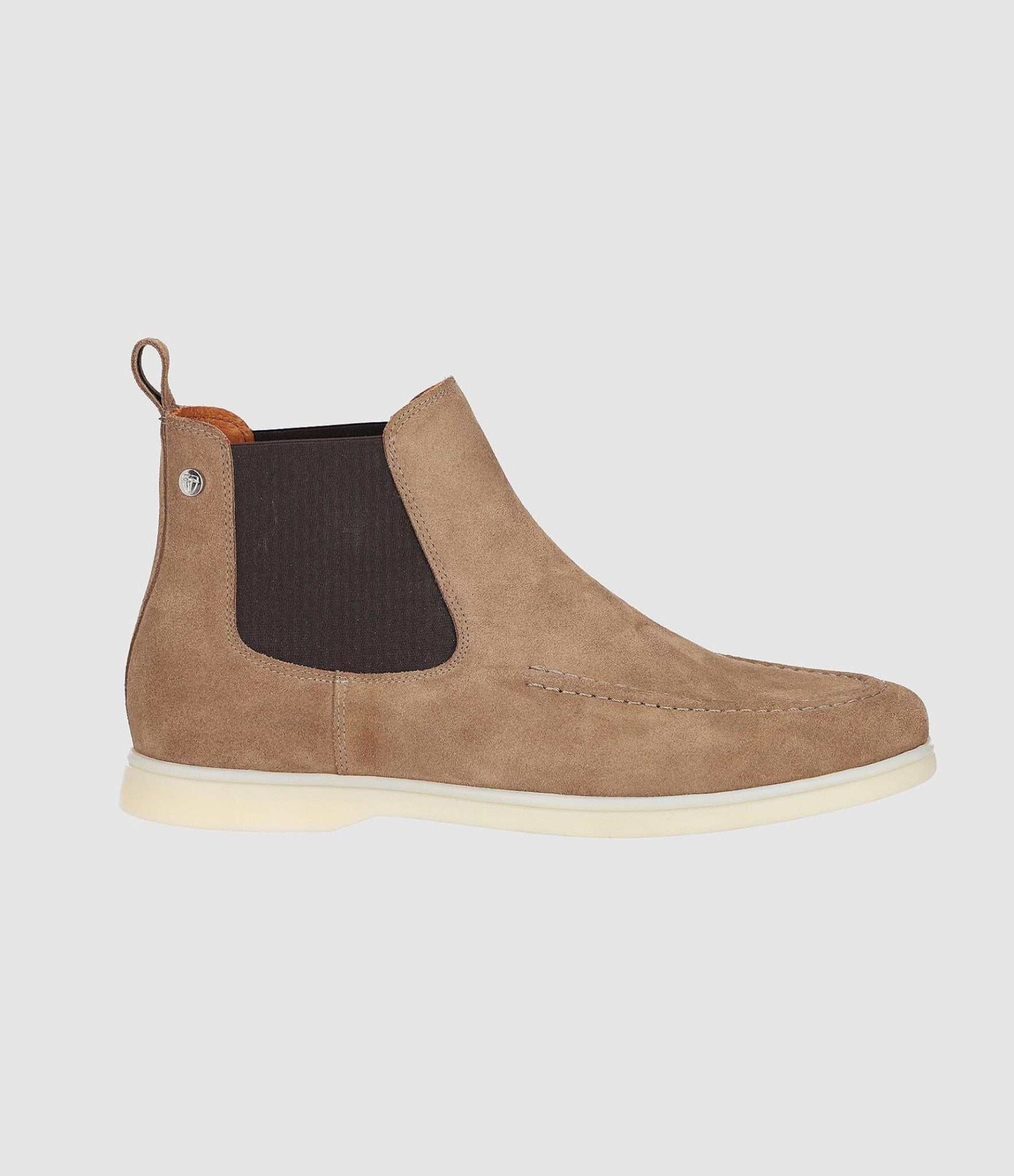 Taupe suede elastic boot OMAHA