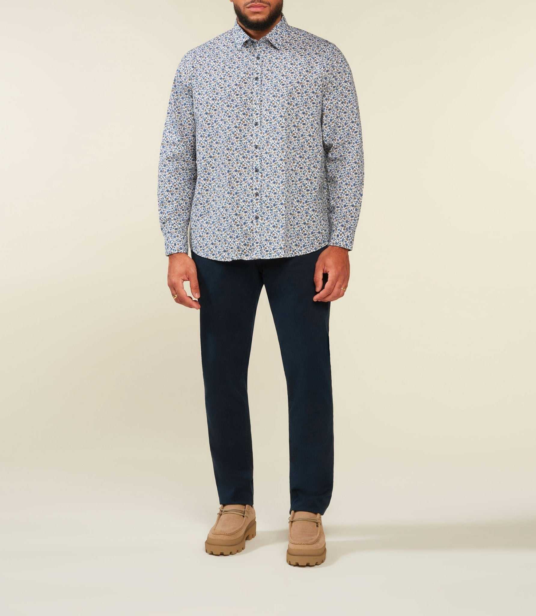 JOANIBT blue print casual shirt