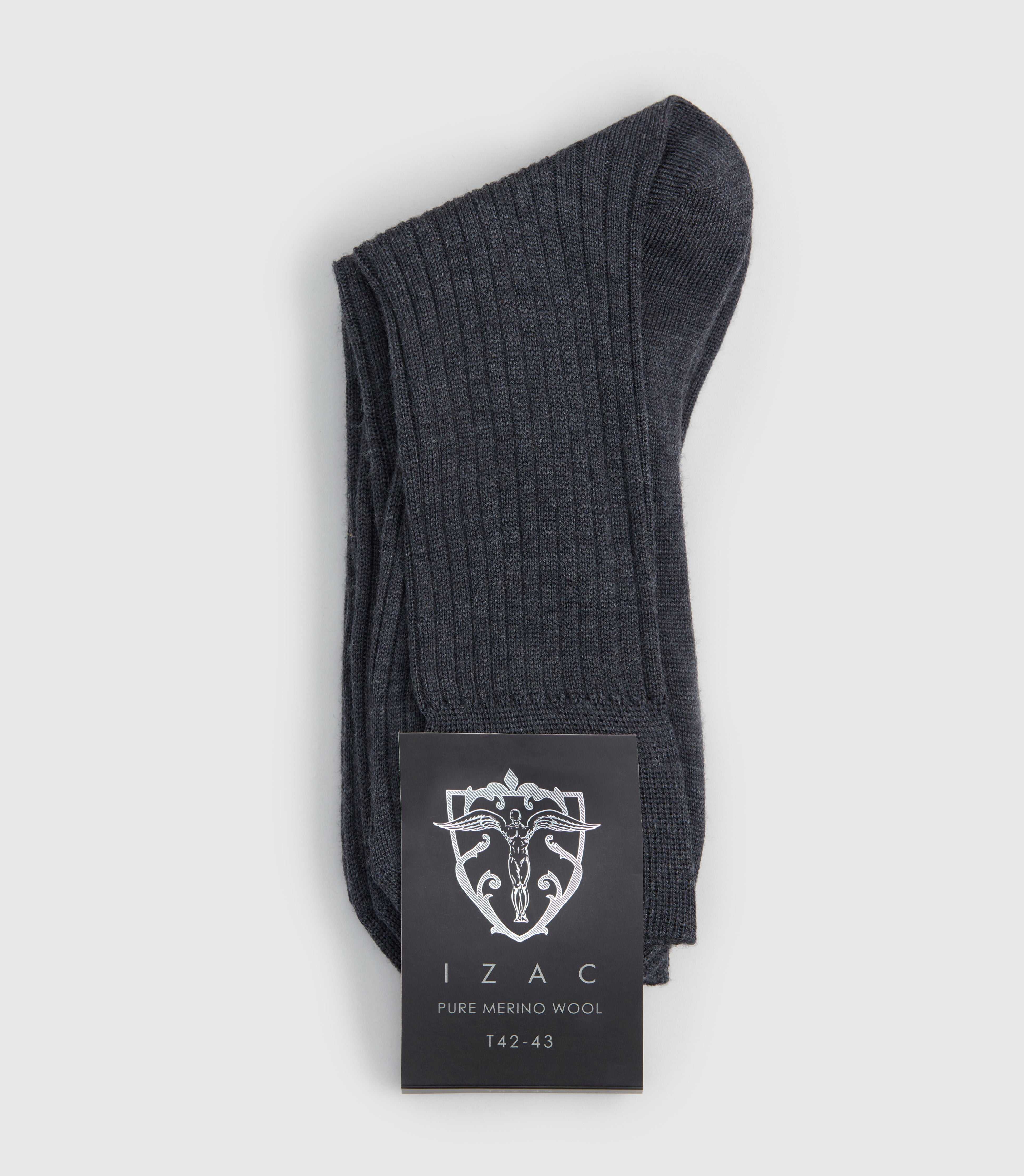 Chaussettes en laine mérinos anthracite