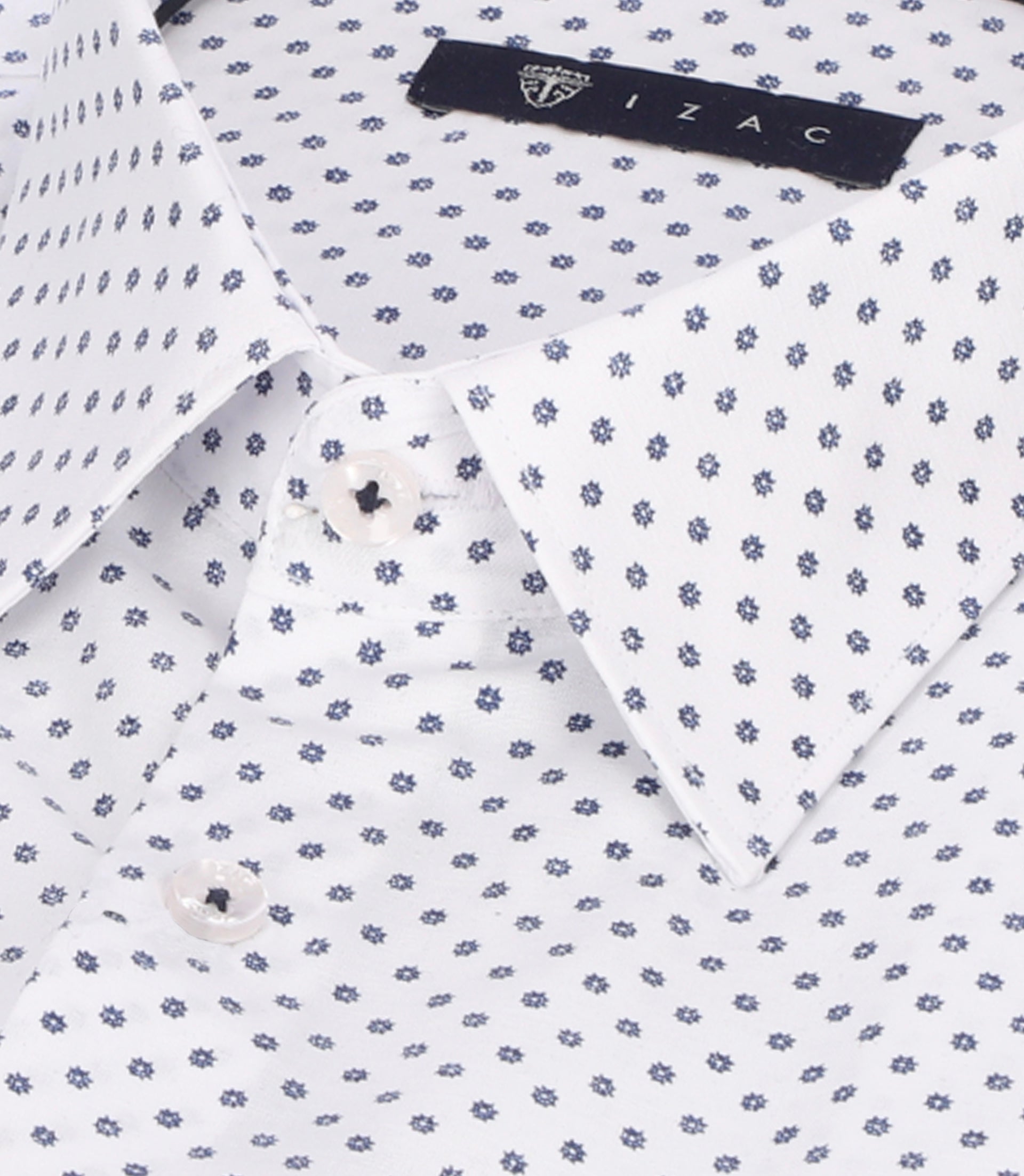 MATHEWOUT white micro patterned slim fit shirt