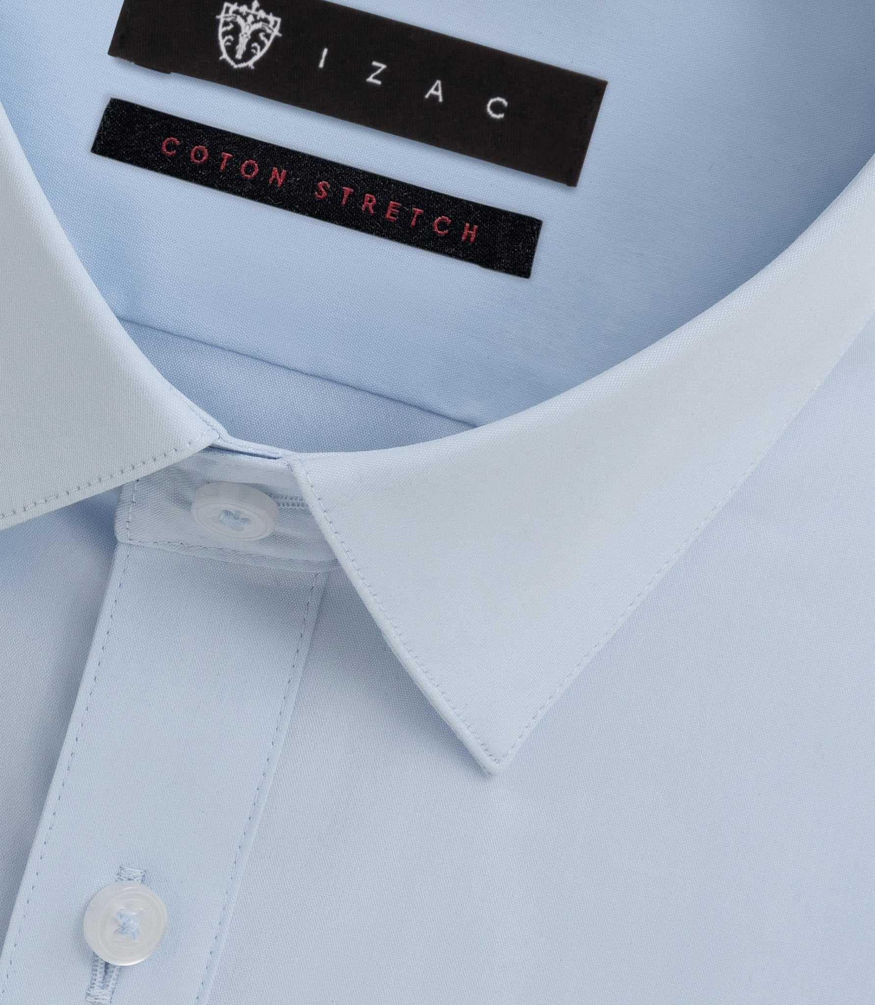 Light blue stretch poplin slim fit shirt MALTA